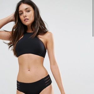 Seafolly Black High Neck Bikini Top
